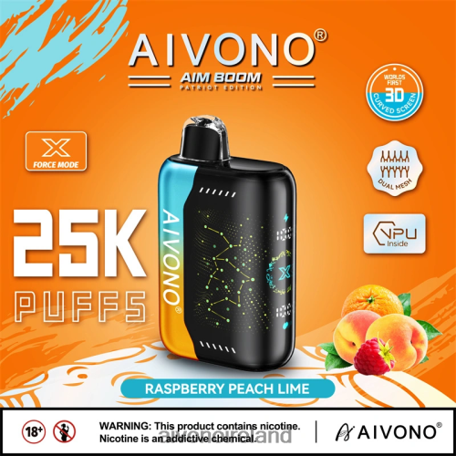 Aivono AIM BOOM 25000 Raspberry Peach Lime V0F6L4350 - Aivono Vape Review