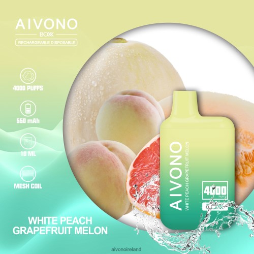 Aivono AIM BOXX 4000 White Peach Grapefruit Melon V0F6L4224 - Aivono Vape Ireland