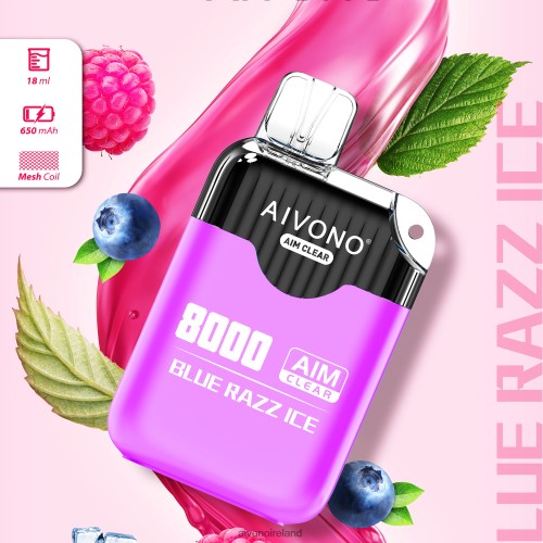Aivono AIM CLEAR 8000 Blue Razz Ice V0F6L4202 - Aivono Vape Review