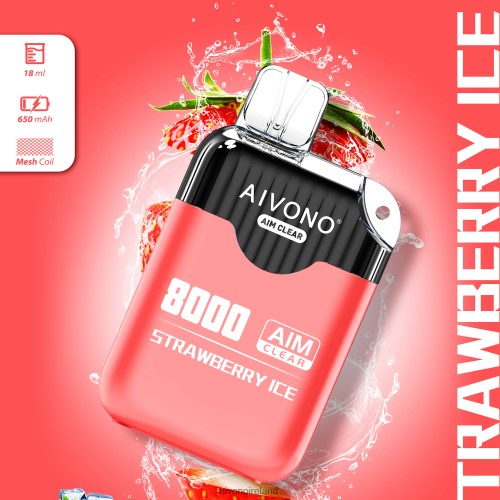 Aivono AIM CLEAR 8000 Strawberry Ice V0F6L4205 - Aivono Ireland