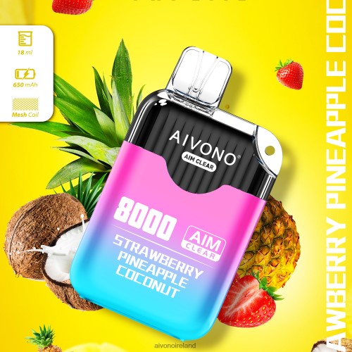Aivono AIM CLEAR 8000 Strawberry Pineapple Coconut V0F6L4207 - Aivono Dublin