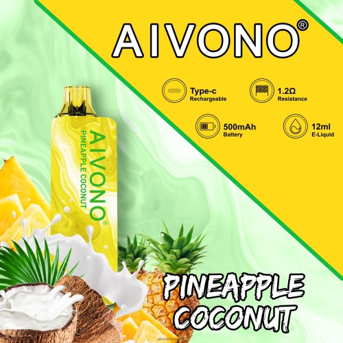 Aivono AIM GUN 7000 Pineapple Coconut V0F6L4106 - Aivono Vape Review
