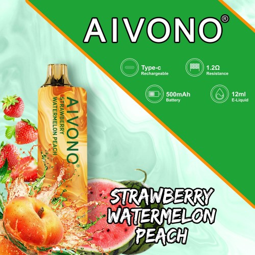 Aivono AIM GUN 7000 Strawberry Watermelon Peach V0F6L4108 - Aivono Vape Ireland