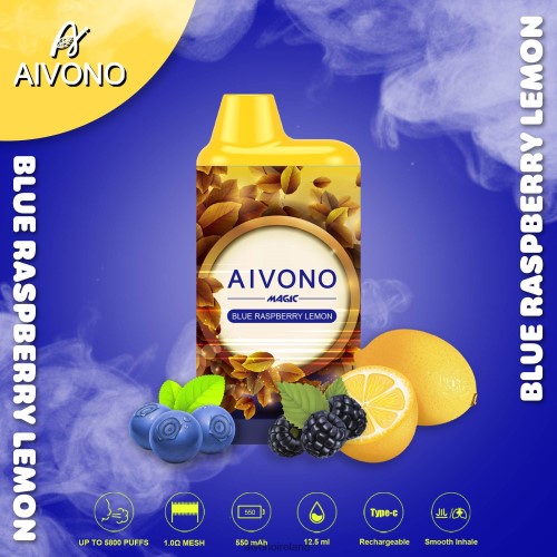 Aivono AIM MAGIC 5800 Mouth Box Cigarette Blue Raspberry Lemon V0F6L491 - Aivono Dublin