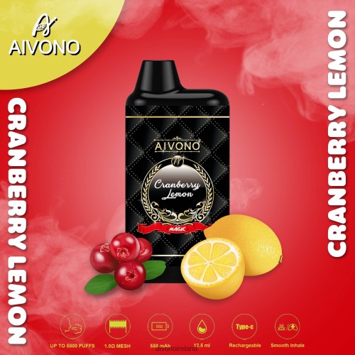 Aivono AIM MAGIC 5800 Mouth Box Cigarette Cranberry Lemon V0F6L489 - Aivono Ireland