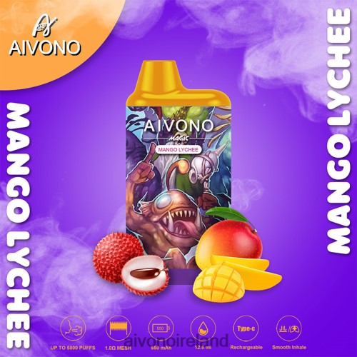 Aivono AIM MAGIC 5800 Mouth Box Cigarette Mango Lychee V0F6L498 - Aivono Vape Review