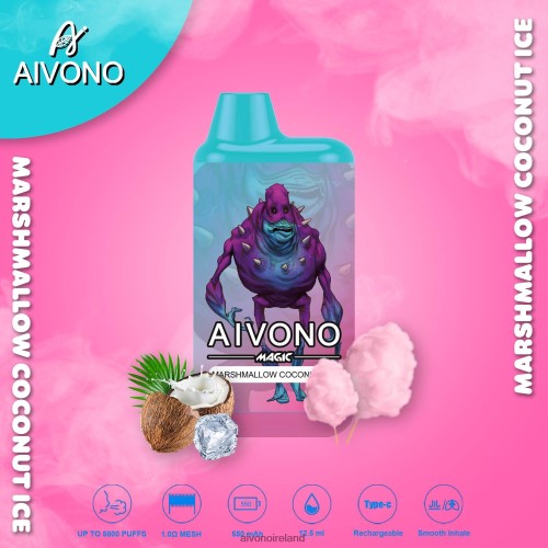 Aivono AIM MAGIC 5800 Mouth Box Cigarette Marshmallow Coconut Ice V0F6L495 - Aivono Dublin