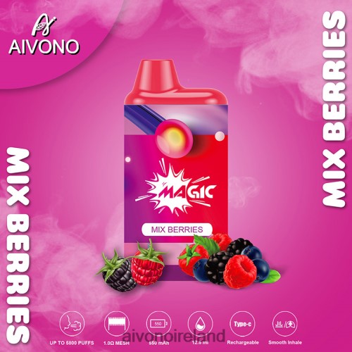 Aivono AIM MAGIC 5800 Mouth Box Cigarette Mix Berries V0F6L4100 - Aivono Vape Ireland