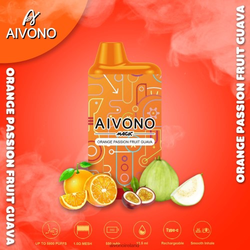 Aivono AIM MAGIC 5800 Mouth Box Cigarette Orange Passion Fruit Guava V0F6L490 - Aivono Vape Review