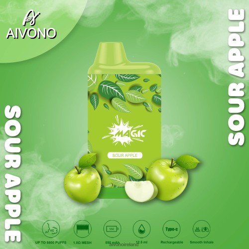 Aivono AIM MAGIC 5800 Mouth Box Cigarette Sour Apple V0F6L487 - Aivono Dublin