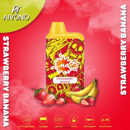 Aivono AIM MAGIC 5800 Mouth Box Cigarette Strawberry Banana V0F6L493 - Aivono Ireland