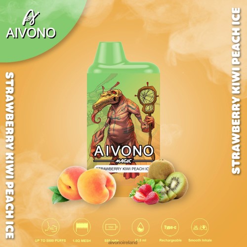 Aivono AIM MAGIC 5800 Mouth Box Cigarette Strawberry Kiwi Peach Ice V0F6L496 - Aivono Vape Ireland