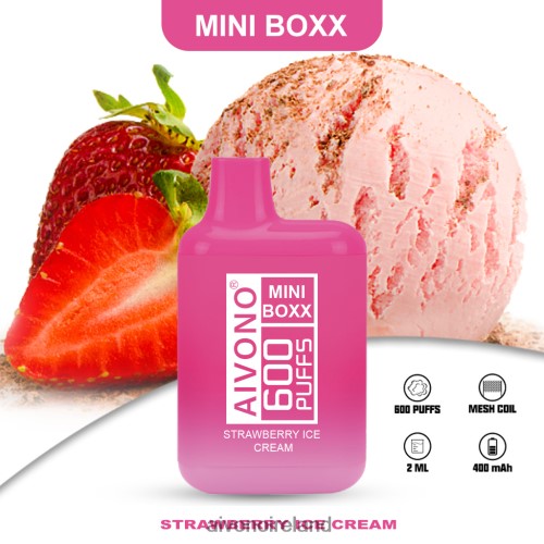 Aivono AIM MINI BOXX 600 Strawberry Ice Cream V0F6L4232 - Aivono Vape Ireland