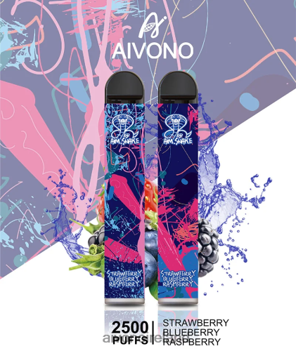 Aivono AIM SNAKE 2500 Strawberry Blueberry Raspberry V0F6L4318 - Aivono Vape Review