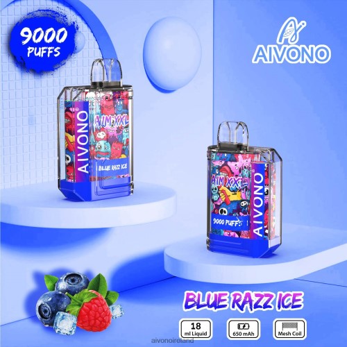 Aivono AIM XXL 9000 Mouth Sticker Transparent Blue Razz Ice V0F6L454 - Aivono Vape Review