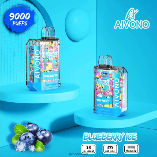 Aivono AIM XXL 9000 Mouth Sticker Transparent Blueberry Ice V0F6L450 - Aivono Vape Review