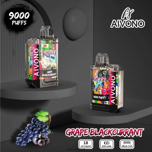 Aivono AIM XXL 9000 Mouth Sticker Transparent Grape Blackcurrant V0F6L456 - Aivono Vape Ireland