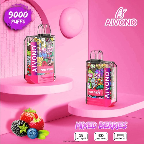 Aivono AIM XXL 9000 Mouth Sticker Transparent Mixed Berries V0F6L451 - Aivono Dublin