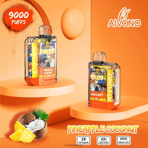 Aivono AIM XXL 9000 Mouth Sticker Transparent Pineapple Coconut V0F6L452 - Aivono Vape Ireland