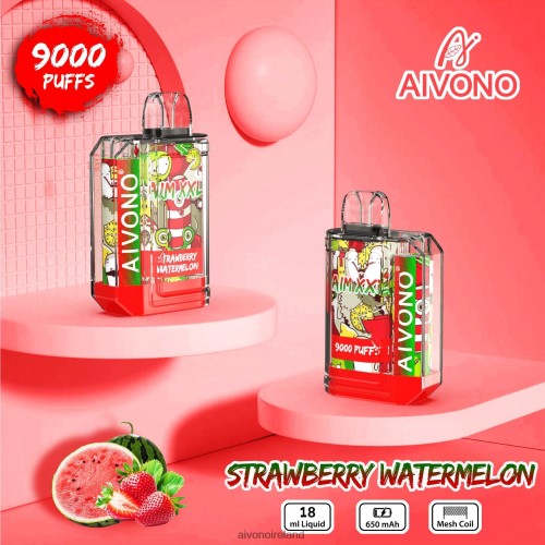 Aivono AIM XXL 9000 Mouth Sticker Transparent Strawberry Watermelon V0F6L453 - Aivono Ireland