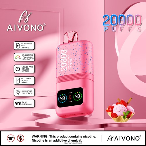 Aivono AIM magic 20000 Strawberry Ice Cream V0F6L480 - Aivono Vape Ireland