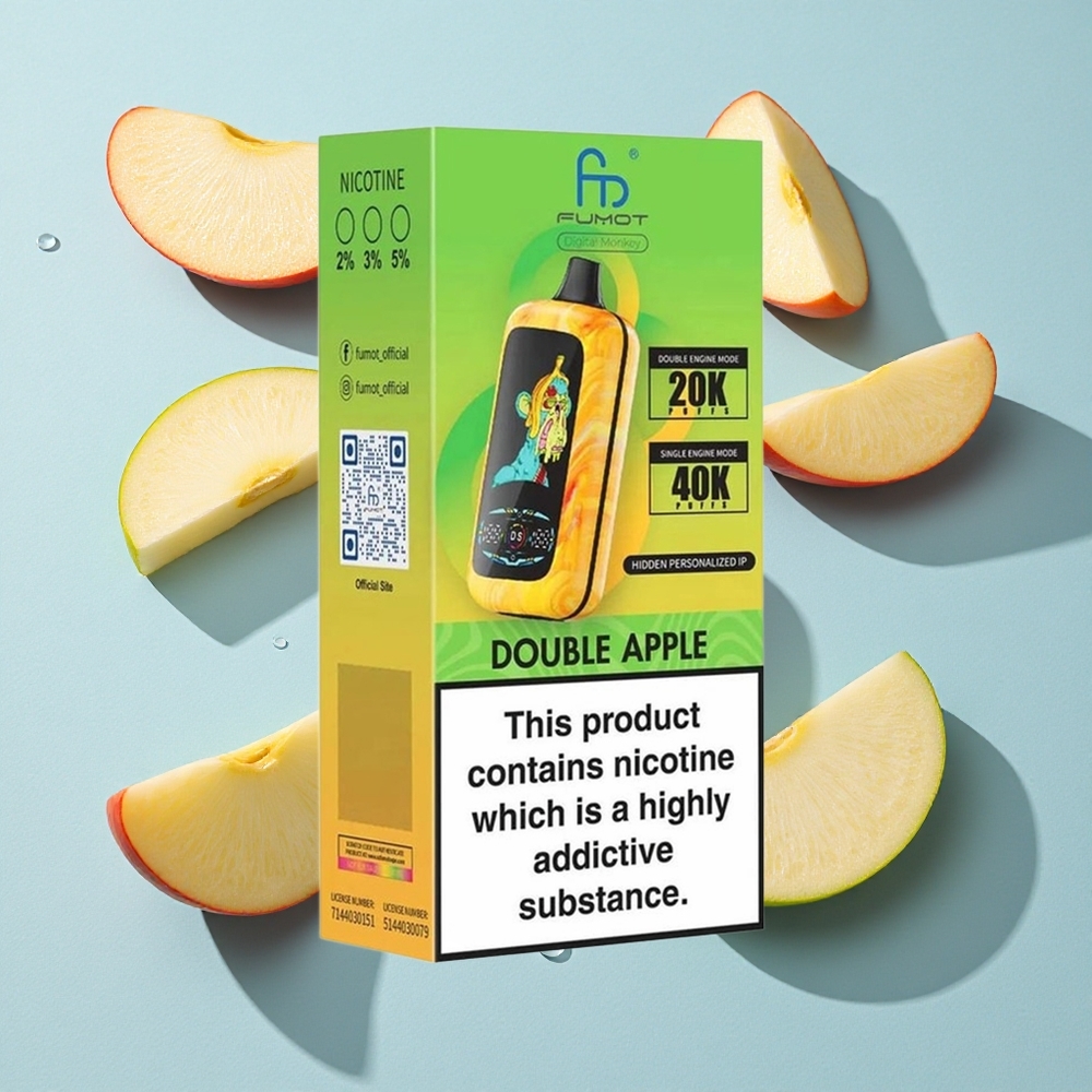 Fumot Digital Monkey 40000 Double Apple Ireland Vape Wholesale Dual Mesh Coil
