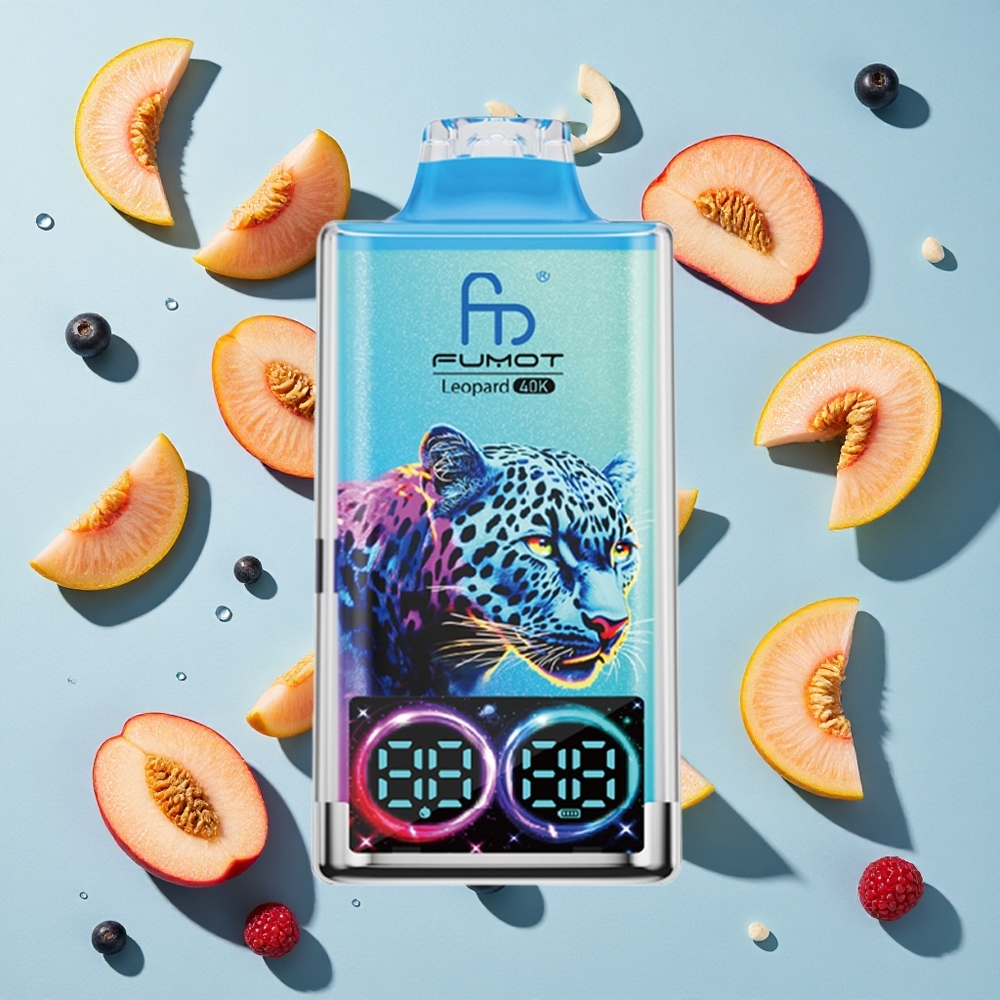 Fumot Leopard 40K Puffs Peach Berry Dual Mesh Ireland Vape Wholesale