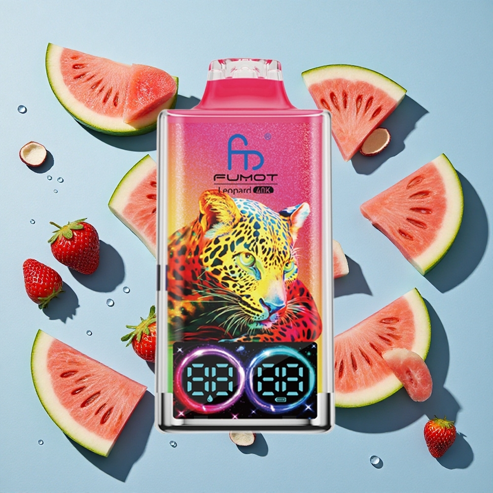 Fumot Leopard 40K Puffs Strawberry Watermelon Ireland Vape Wholesale Dual Mesh