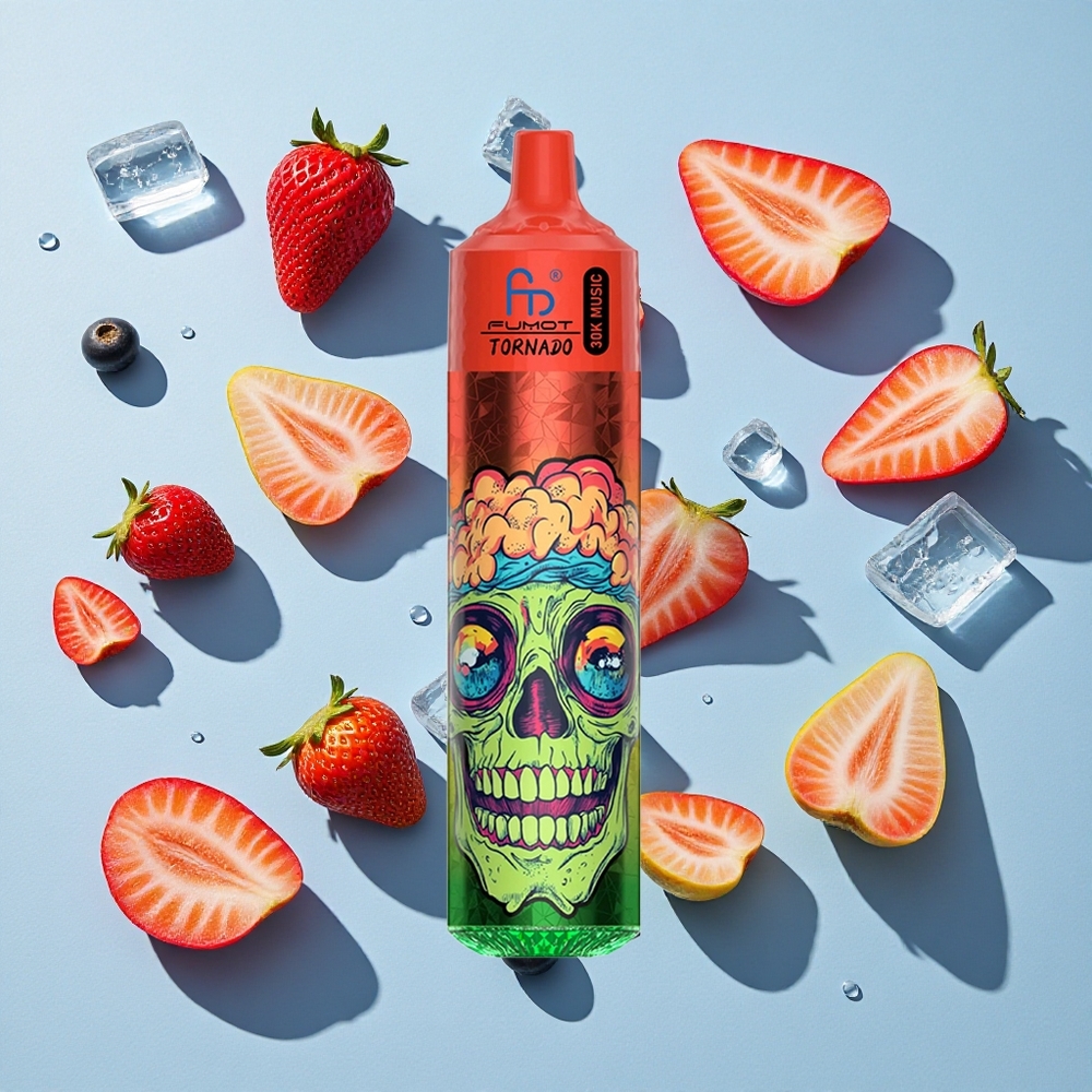 Fumot RandM Tornado 30000 Puffs Strawberry Berry Ice Ireland Vape Wholesale 30mL