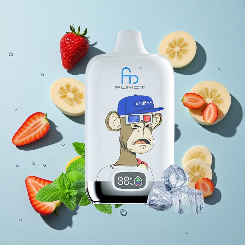 Fumot Tornado 12000 Puffs Strawberry Banana Ireland Vape Wholesale Mesh Coil