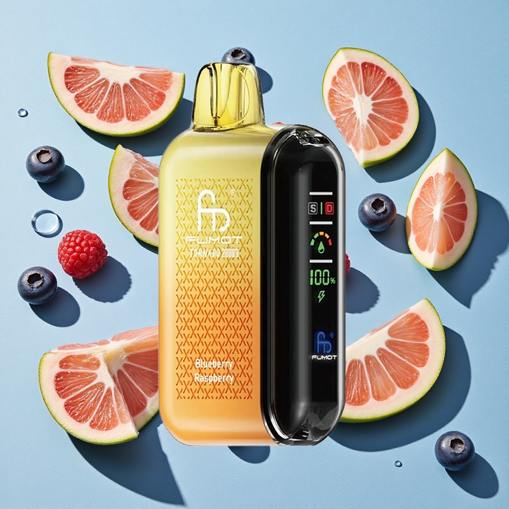Fumot Tornado 20000 Puffs Blueberry Raspberry Ireland Vape Wholesale Dual Mesh