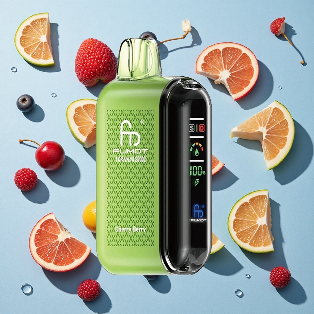Fumot Tornado 20000 Puffs Cherry Berry Dual Mesh Ireland Vape Wholesale