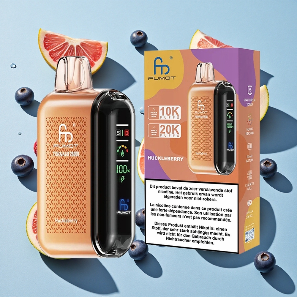 Fumot Tornado 20000 Puffs Huckleberry Ireland Vape Wholesale Dual Mesh