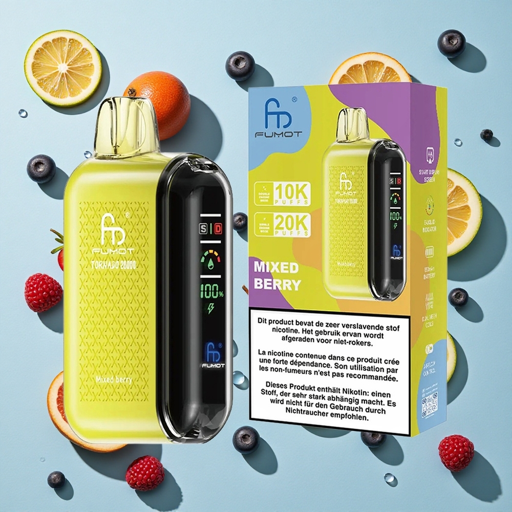 Fumot Tornado 20000 Puffs Mixed Berry Ireland Vape Wholesale Dual Mesh
