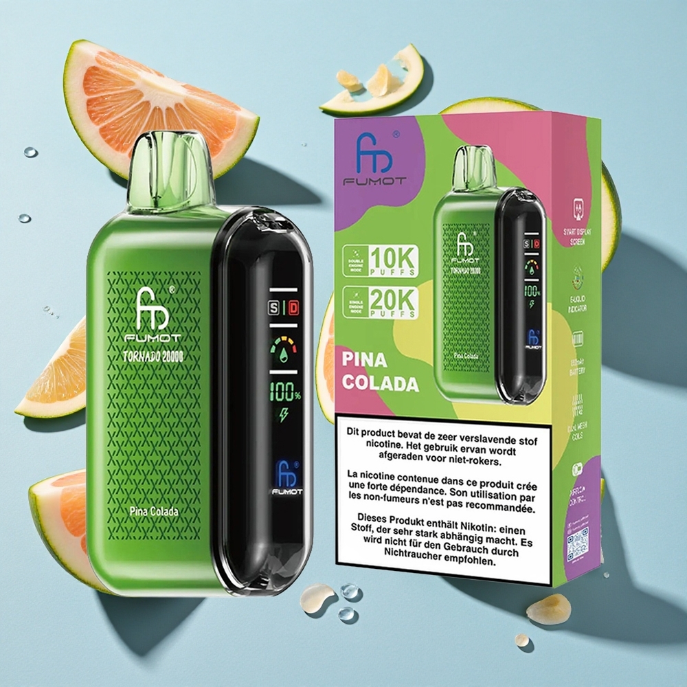 Fumot Tornado 20000 Puffs Pina Colada Ireland Vape Wholesale Dual Mesh