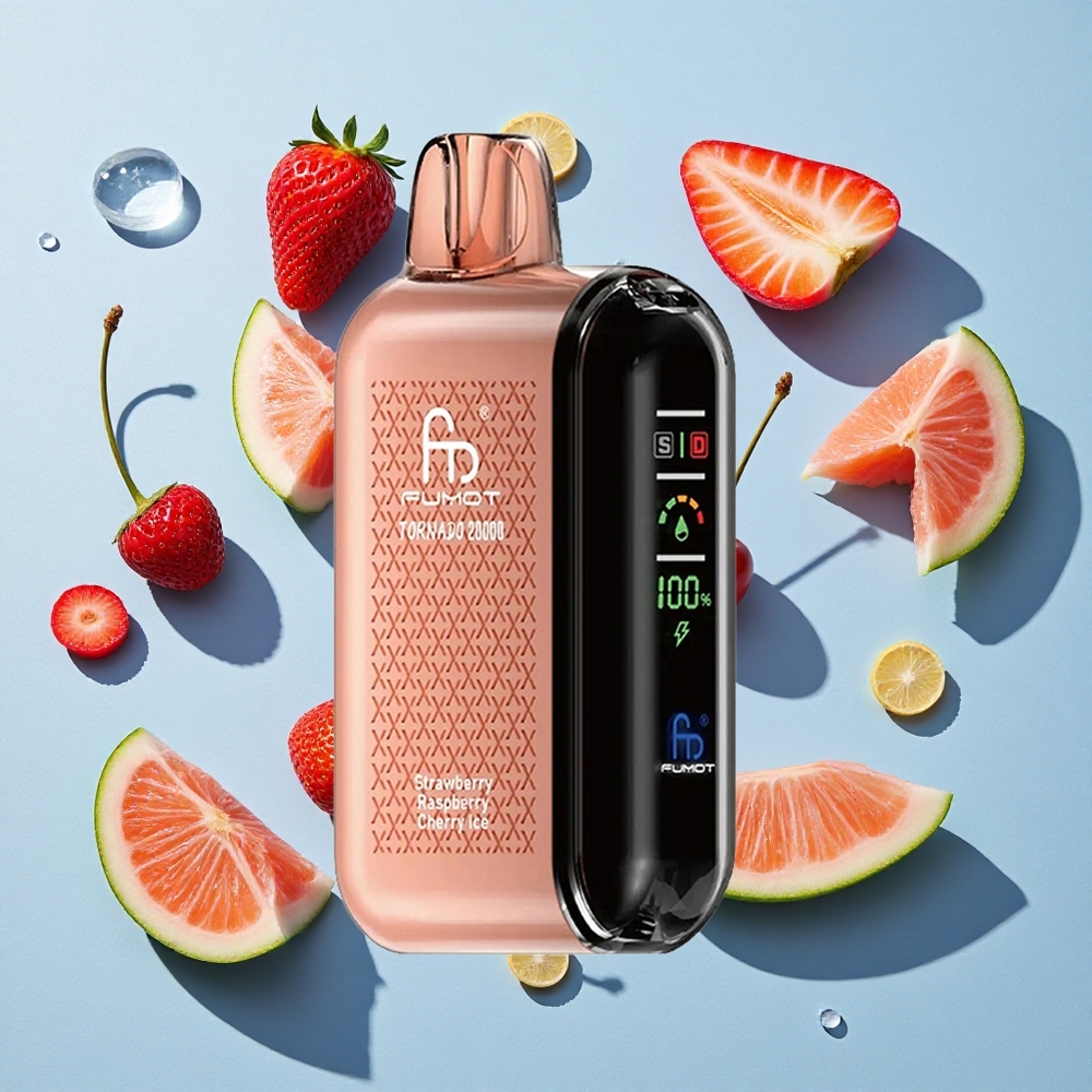Fumot Tornado 20000 Strawberry Raspberry Cherry Ice Ireland Vape Wholesale Dual Mesh