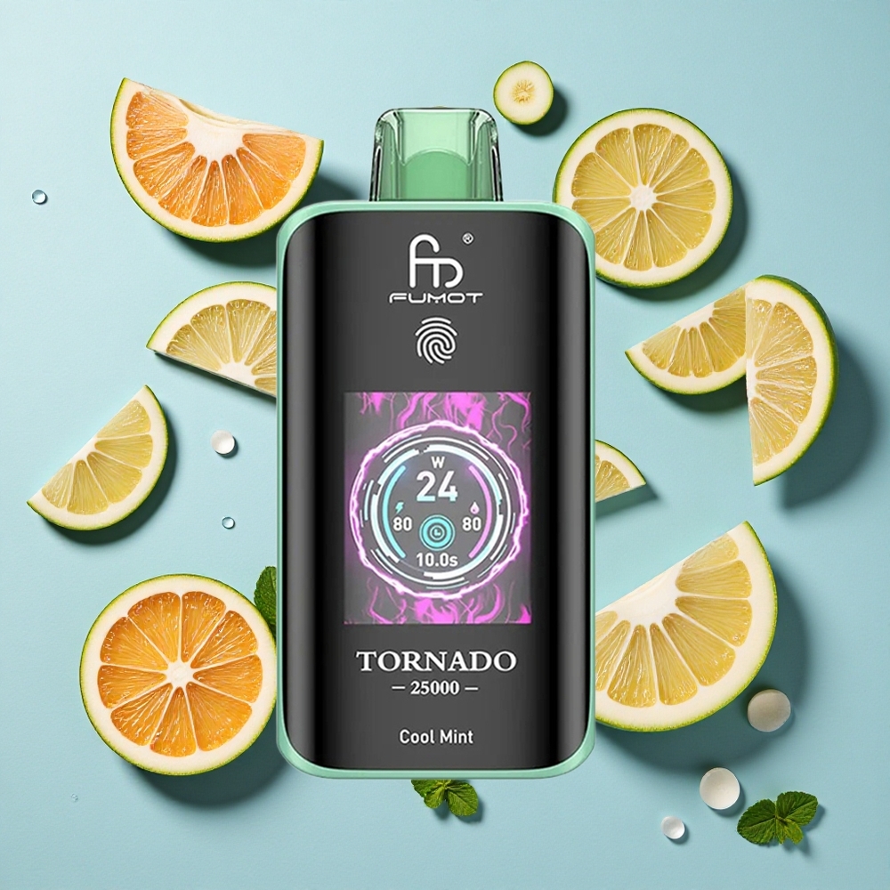 Fumot Tornado 25000 Puffs Cool Mint Ireland Vape Wholesale HD Screen