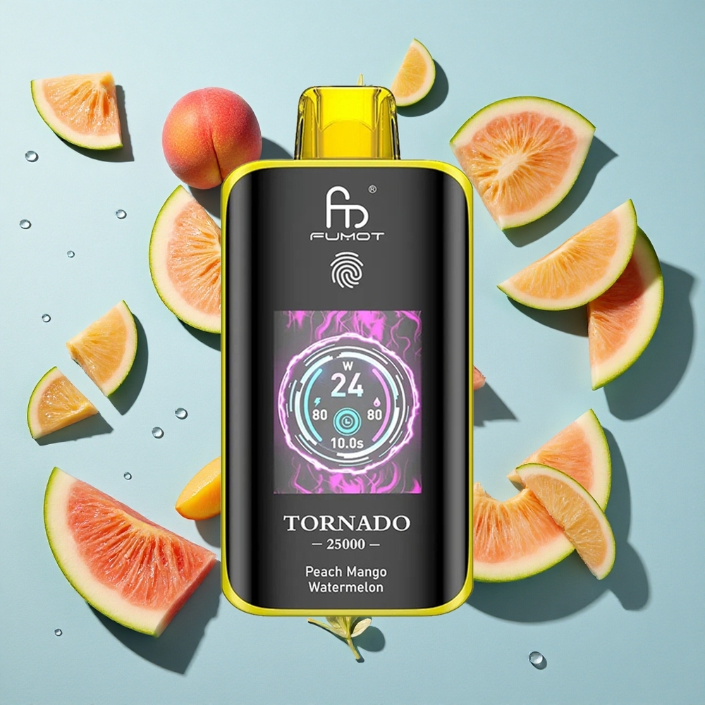 Fumot Tornado 25000 Puffs Peach Mango Watermelon 20ml Ireland Vape Wholesale