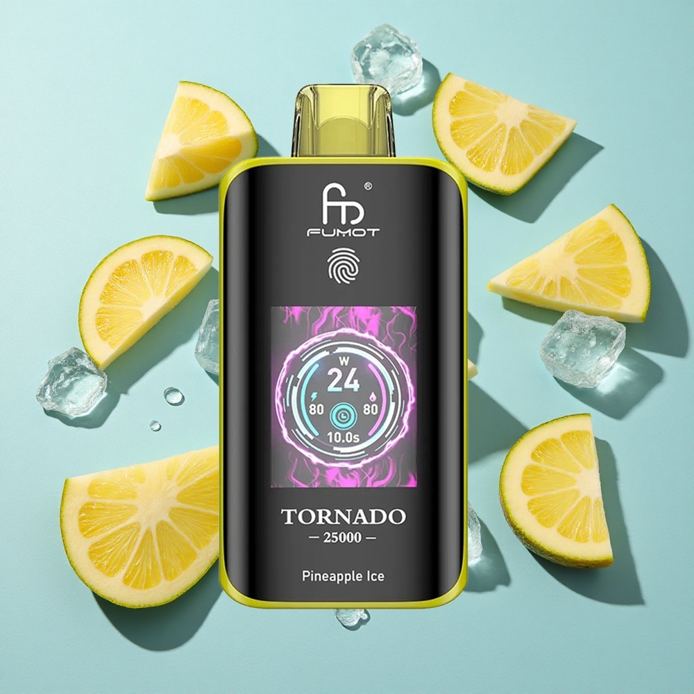 Fumot Tornado 25000 Puffs Pineapple Ice Ireland Vape Wholesale HD Screen