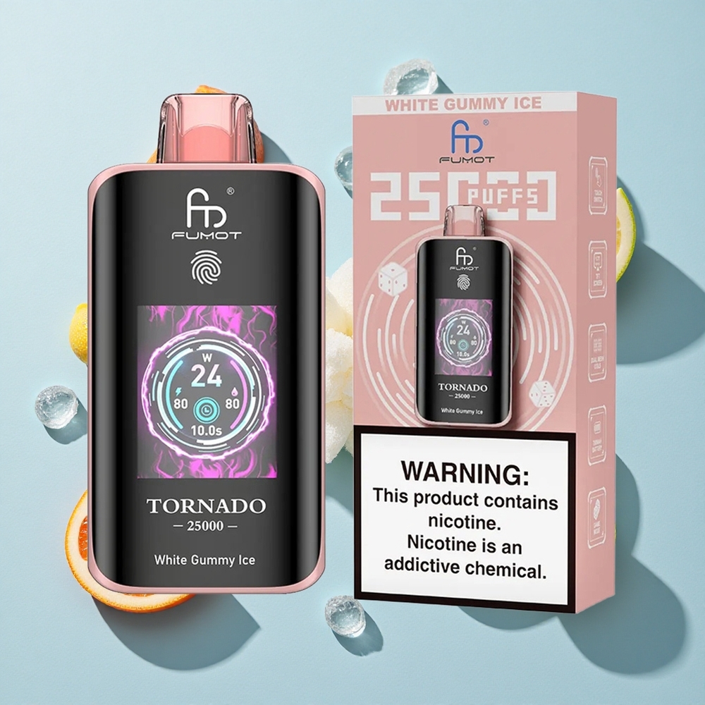 Fumot Tornado 25000 Puffs White Gummy Ice Type-C Ireland Vape Wholesale