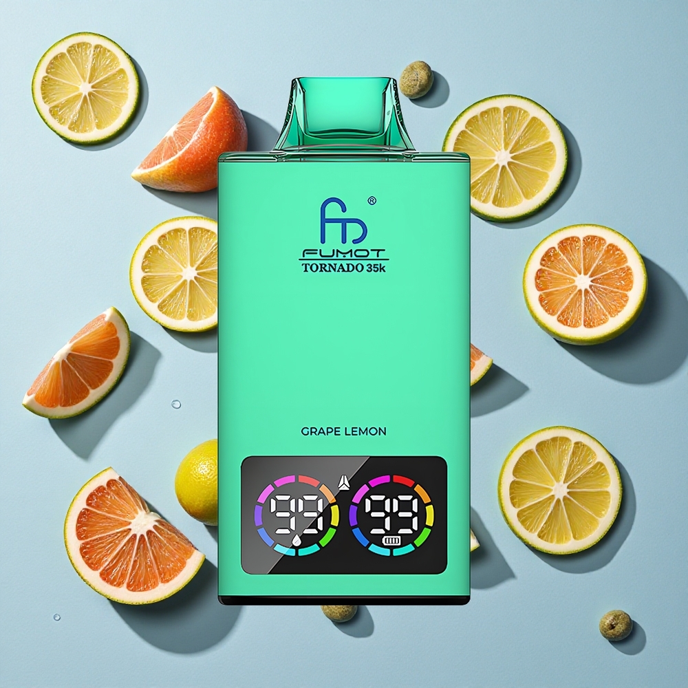 Fumot Tornado 35000 Grape Lemon Ireland Vape Wholesale Dual Mesh Coil