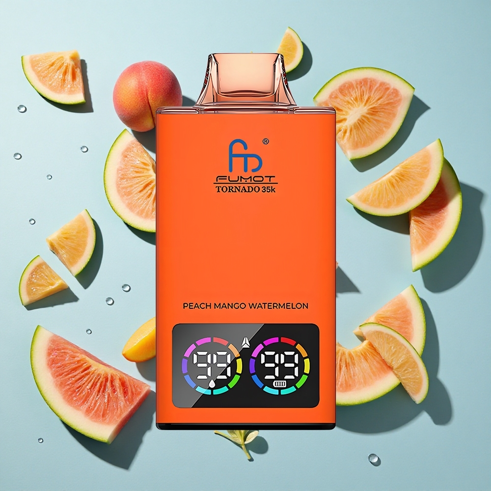 Fumot Tornado 35000 Puffs Peach Mango Watermelon Ireland Vape Wholesale Dual Mesh Coil