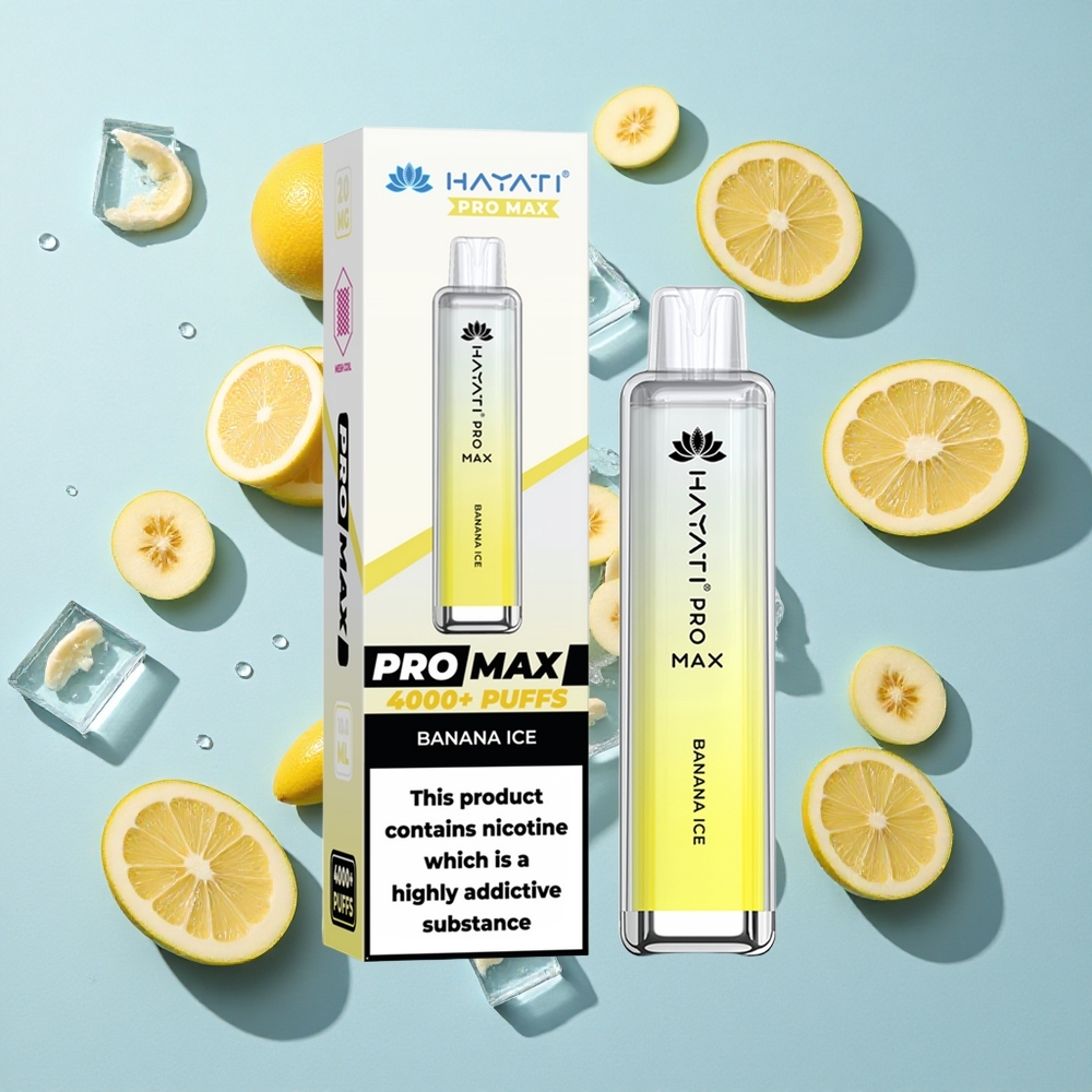 Hayati Pro Max 4000 Puffs Banana Ice Ireland Vape Wholesale Rechargeable