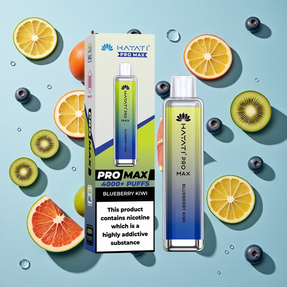 Hayati Pro Max 4000 Puffs Blueberry Kiwi Ireland Vape Wholesale Dual Coil
