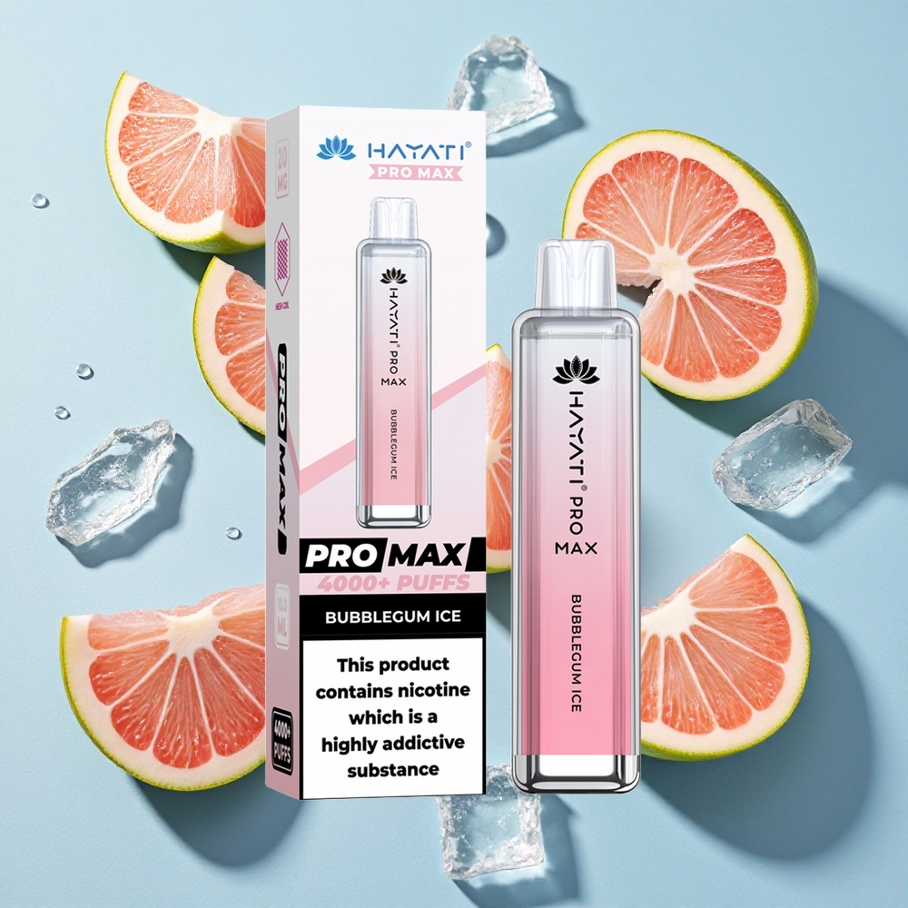 Hayati Pro Max 4000 Puffs Bubblegum Ice Ireland Vape Wholesale Rechargeable
