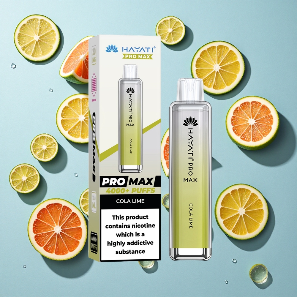 Hayati Pro Max 4000 Puffs Cola Lime Ireland Vape Wholesale Rechargeable