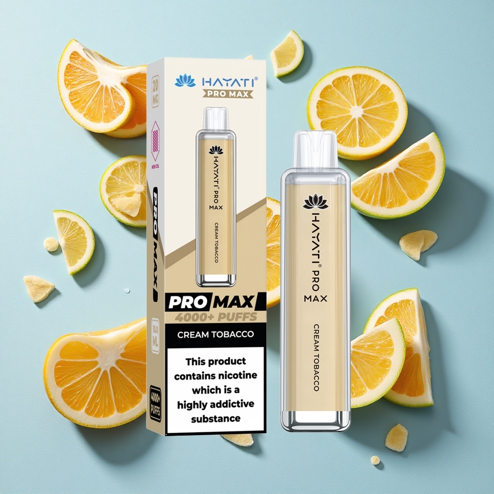 Hayati Pro Max 4000 Puffs Cream Tobacco Dual 11 Ohm Ireland Vape Wholesale
