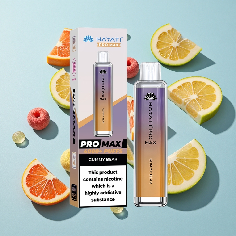 Hayati Pro Max 4000 Puffs Gummy Bear Ireland Vape Wholesale Dual Coil