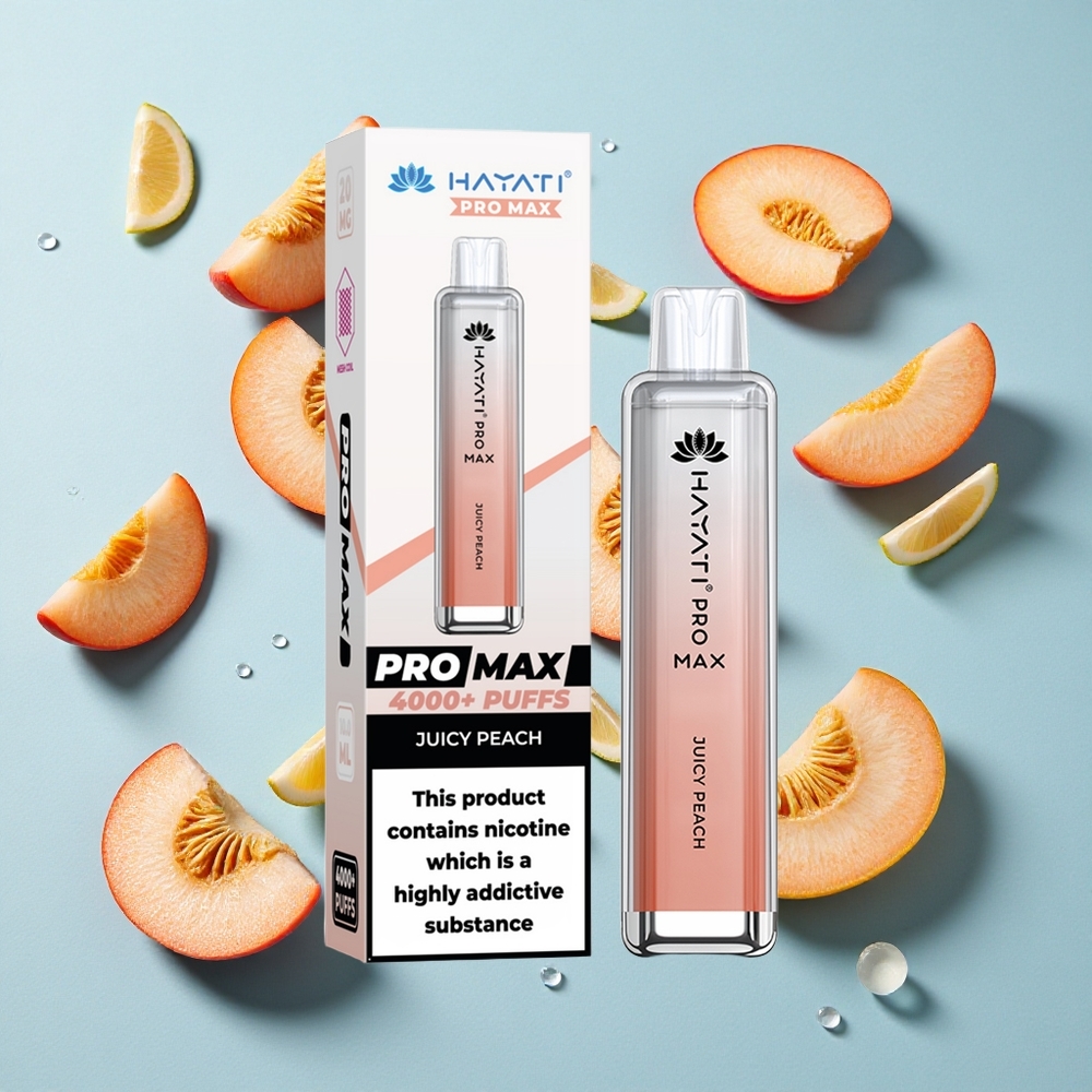 Hayati Pro Max 4000 Puffs Juicy Peach Ireland Vape Wholesale Rechargeable