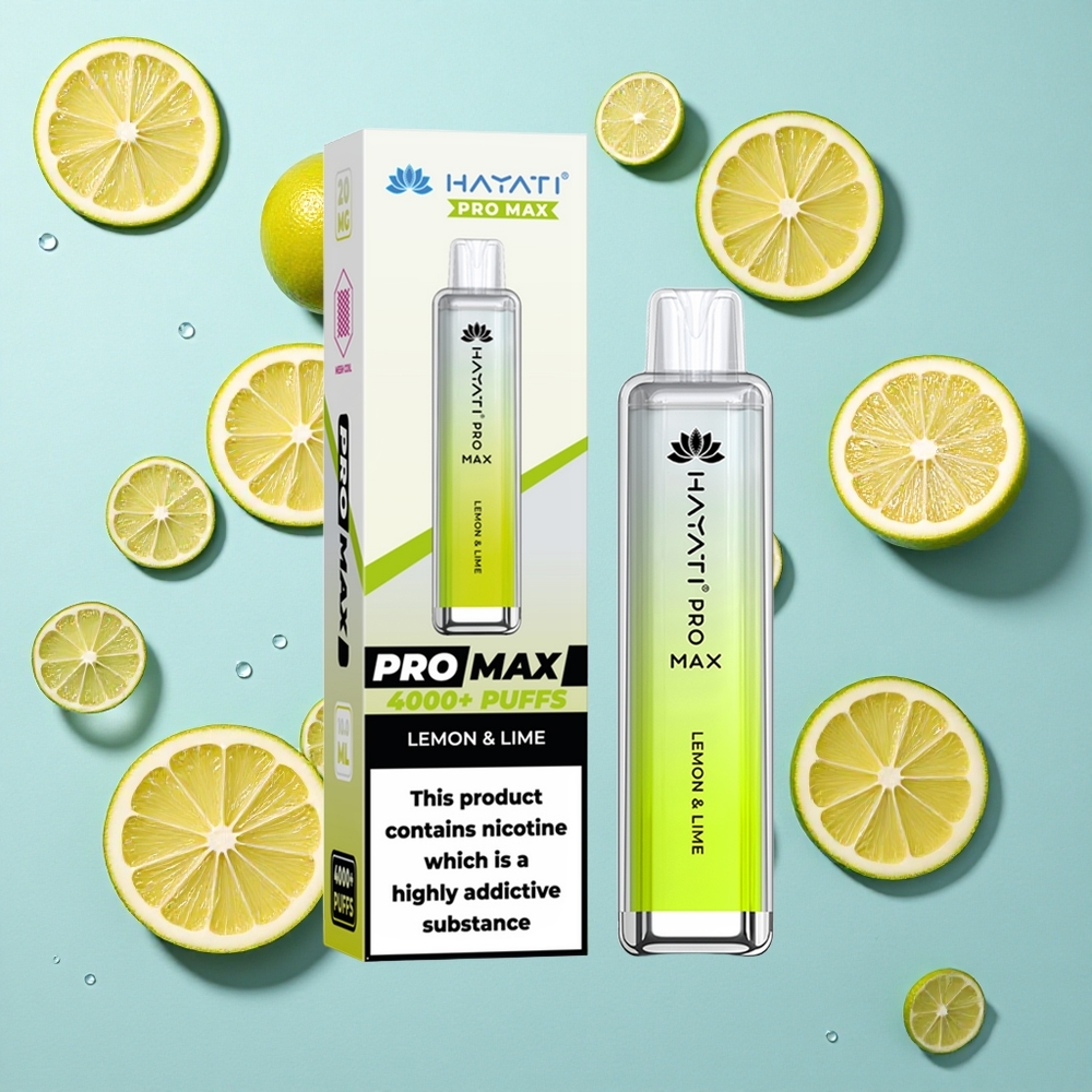 Hayati Pro Max 4000 Puffs Lemon  Lime Ireland Vape Wholesale Rechargeable